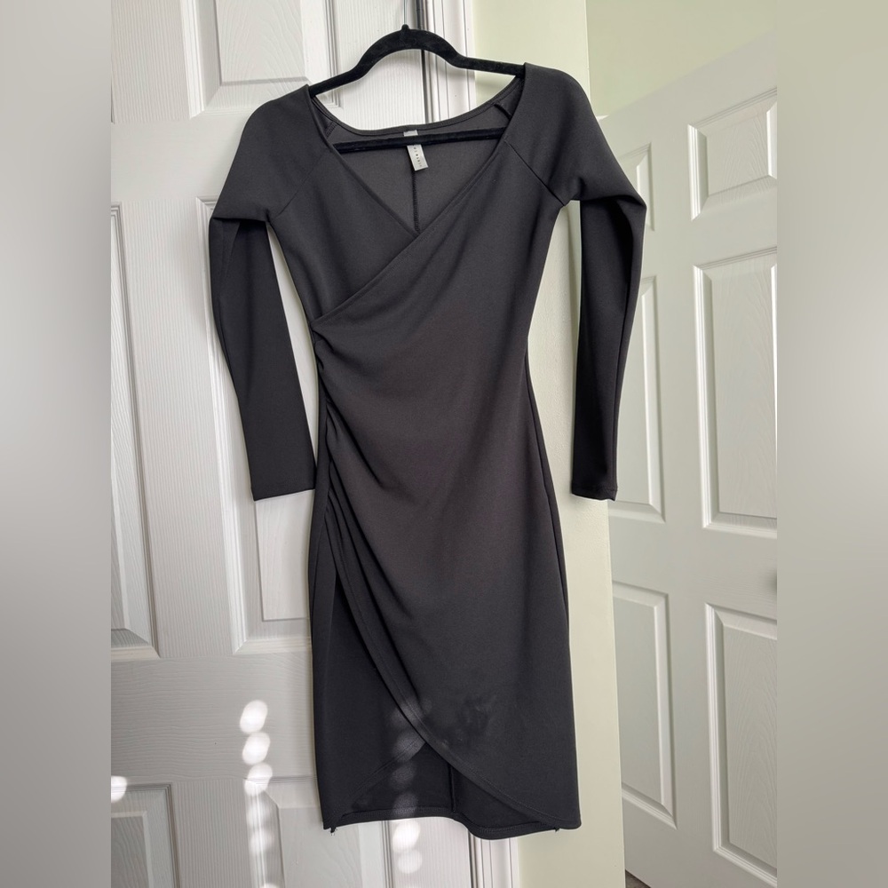 Blue Blush Charcoal Long Sleeve Dress
